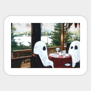Ghosts on a Dinner Date Sticker